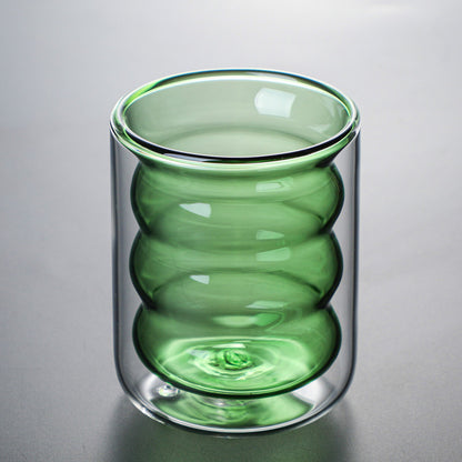 Colored Spiral Glass Double Cup