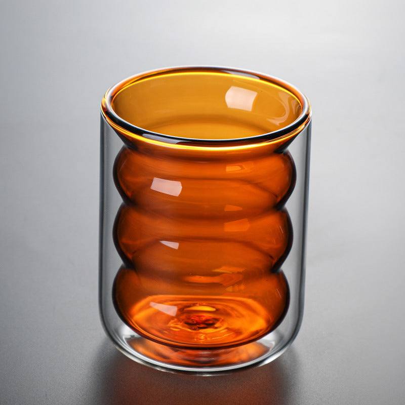 Colored Spiral Glass Double Cup