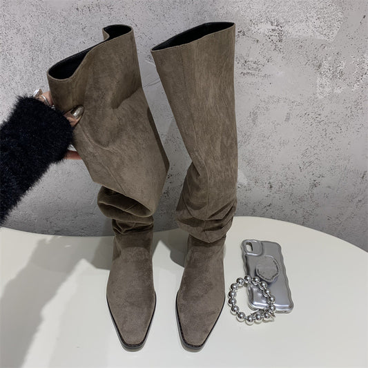 Square Toe Suede Boots