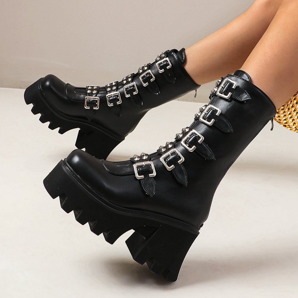 Black Biker Boots