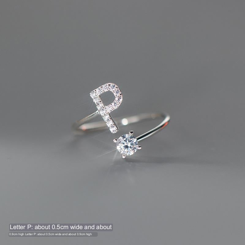 Silver Letter Ring