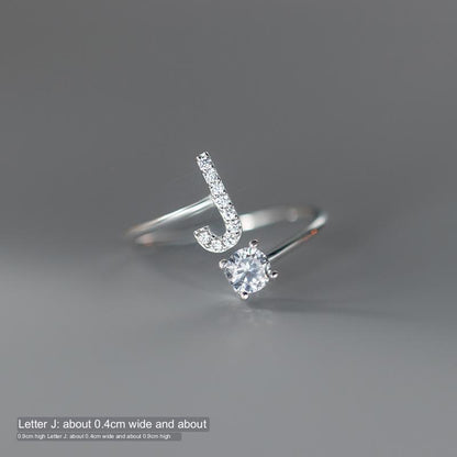 Silver Letter Ring