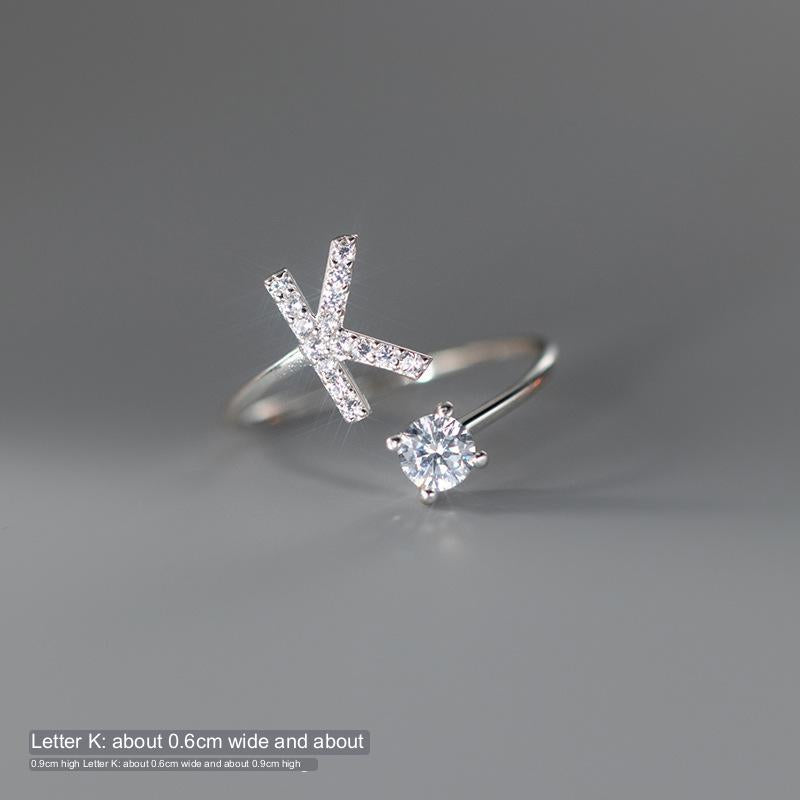 Silver Letter Ring