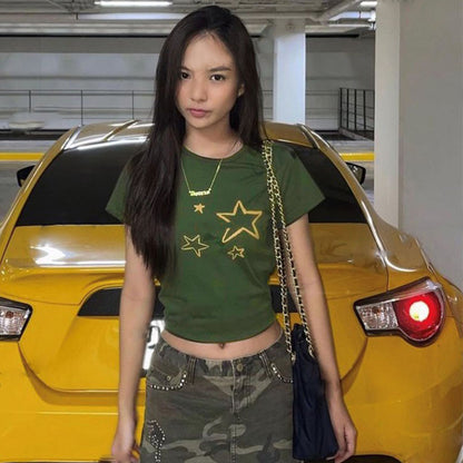 Crop Top Star Print