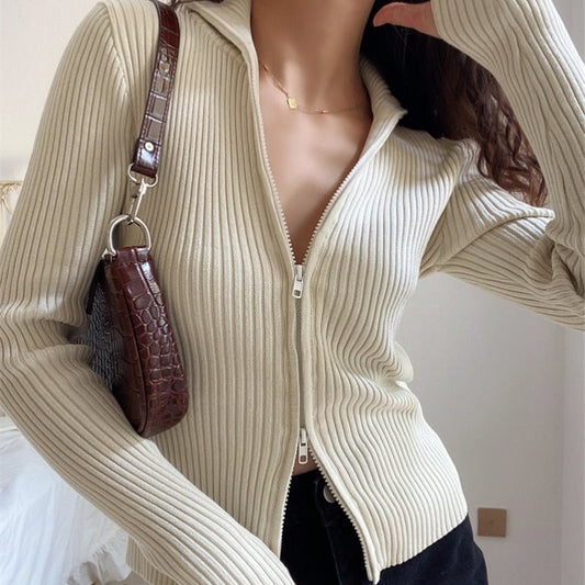 Zipper Long Sleeve Sweater