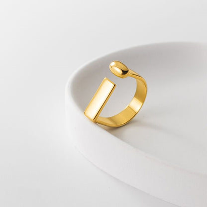 Gold Ring Geometric Style