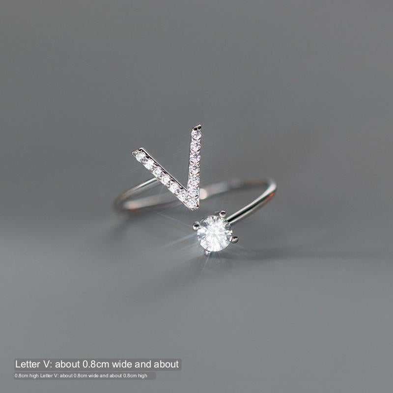 Silver Letter Ring