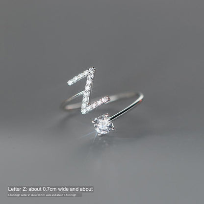 Silver Letter Ring