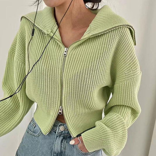 Double Zipper Knitted Sweater