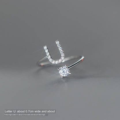 Silver Letter Ring