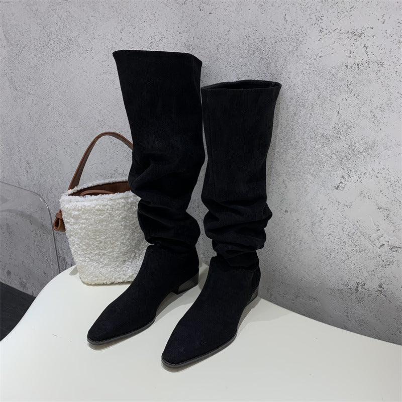 Square Toe Suede Boots