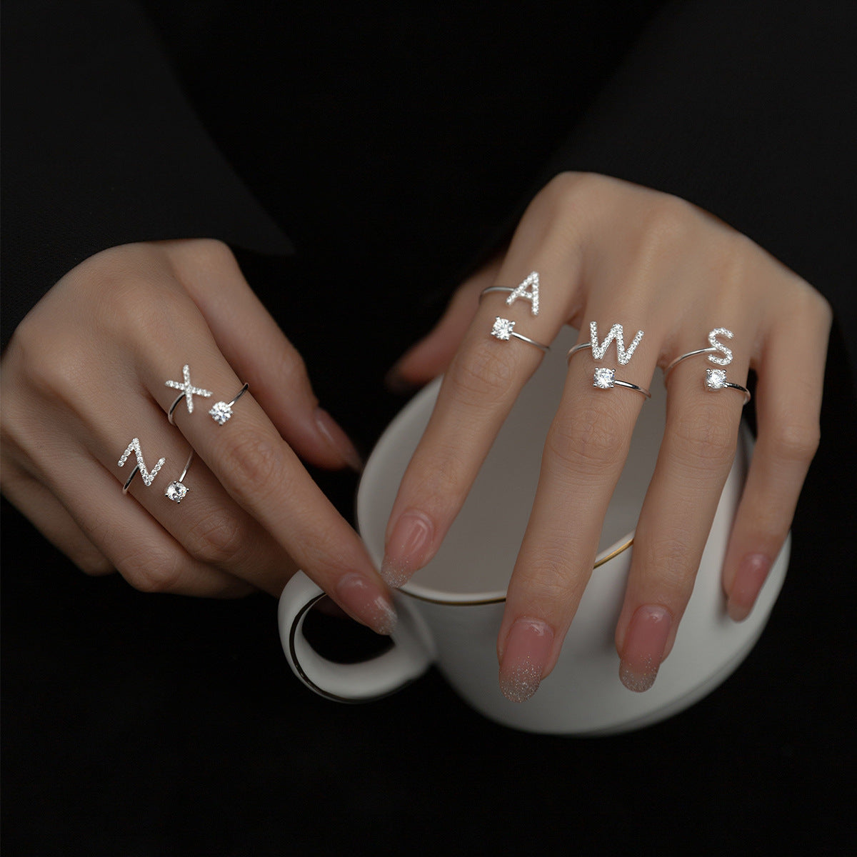 Silver Letter Ring